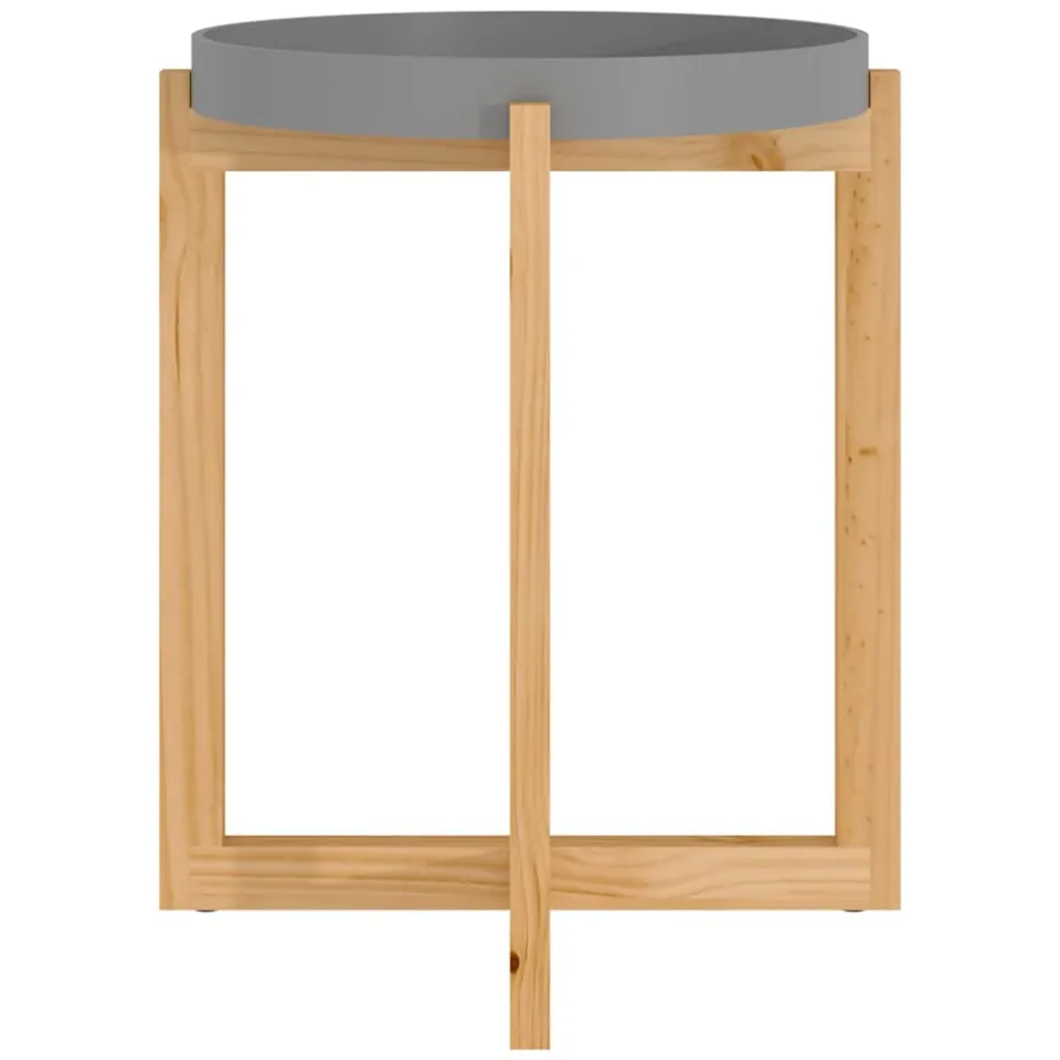 vidaXL Salontafel 41x41x48,5 cm bewerkt hout en grenenhout grijs