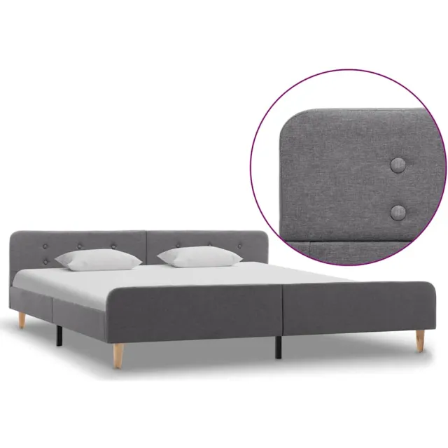 vidaXL Bedframe stof lichtgrijs 180x200 cm