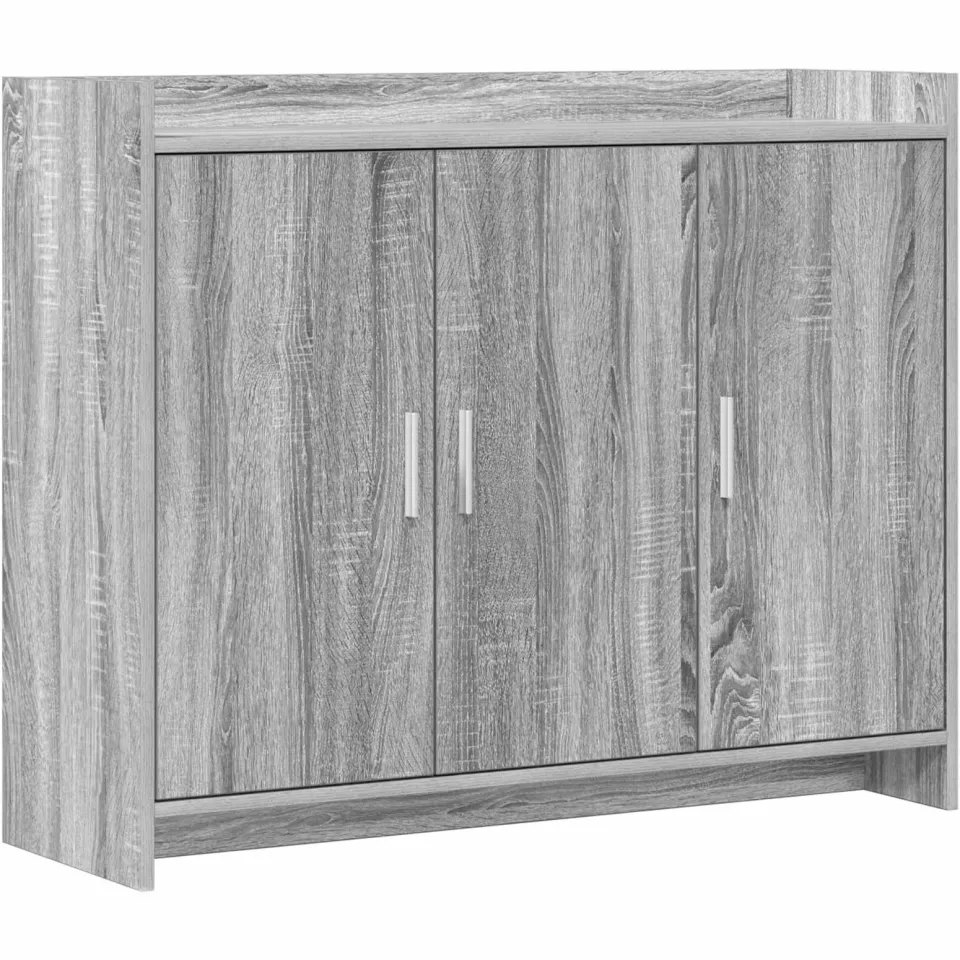 vidaXL Dressoir Grijs Sonoma 98,5 x 33 x 80 cm Bewerkt hout, foto 3