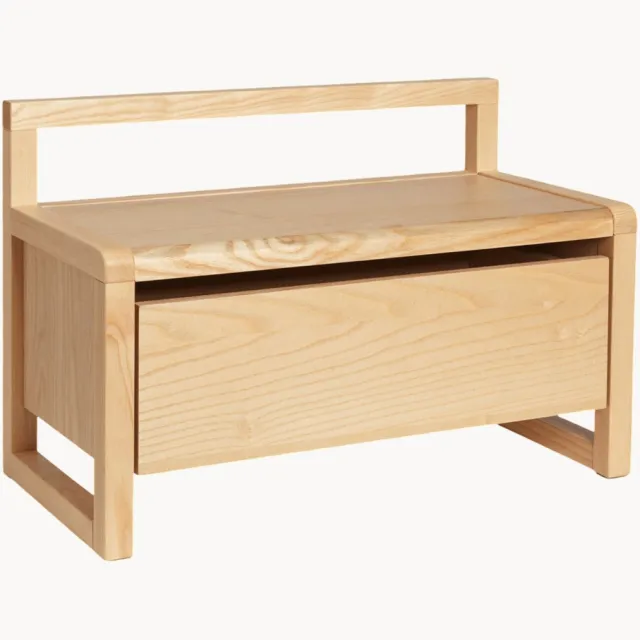 Ferm Living Houten kinderbankje Little Architect met opbergruimte beige