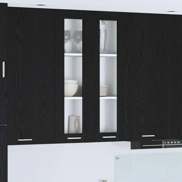 vidaXL Hangkast Zwart eiken 60 x 31 x 100 cm Bewerkt hout