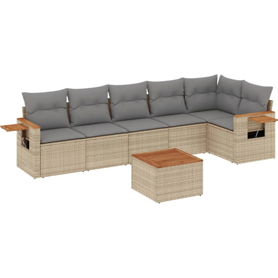 vidaXL Patio Sofa Set 6-zits Beige and Grey, foto 3
