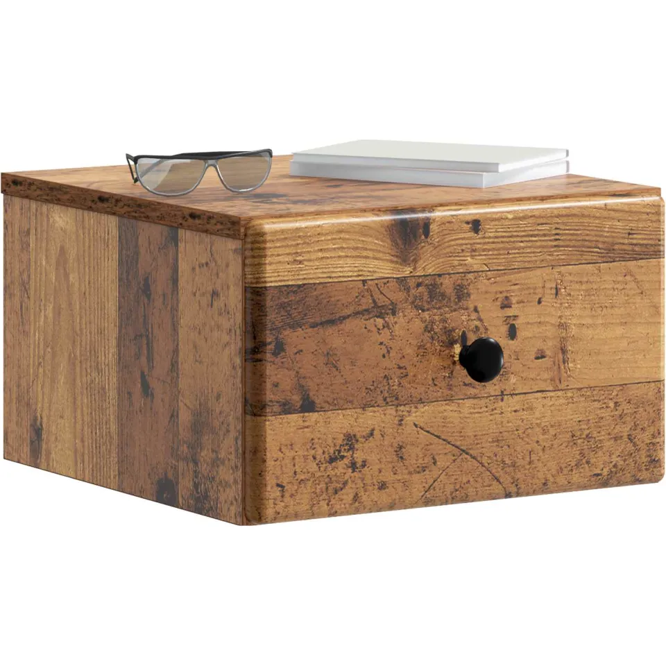 vidaXL Wandbeugel Bedkast 2 st Oud hout 34,5 x 33 x 20 cm Bewerkt hout Bruin