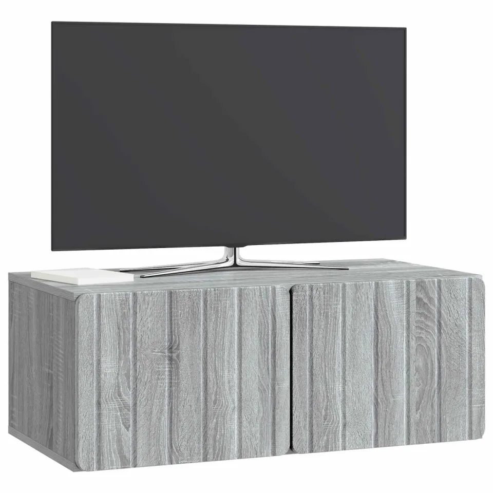 vidaXL Wandbeugel TV-kast 78,5 x 41 x 30 cm Grijs Sonoma Bewerkt hout, foto 3