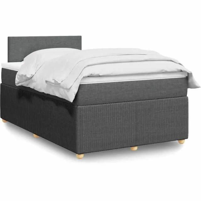 vidaXL Boxspring met matras stof donkergrijs 120x190 cm grijs
