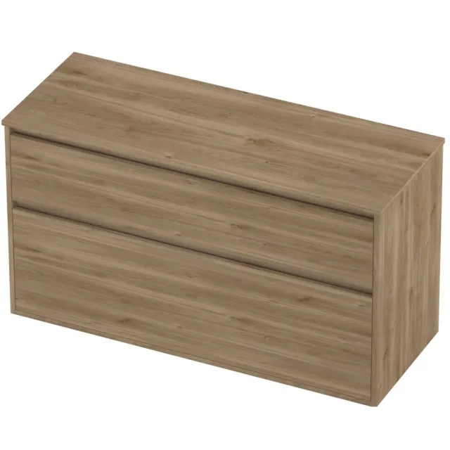 Proline Deck Badmeubelset Greeploos Asymmetrisch Kader 2 Laden 120x46x67 cm Cider Oak Eiken