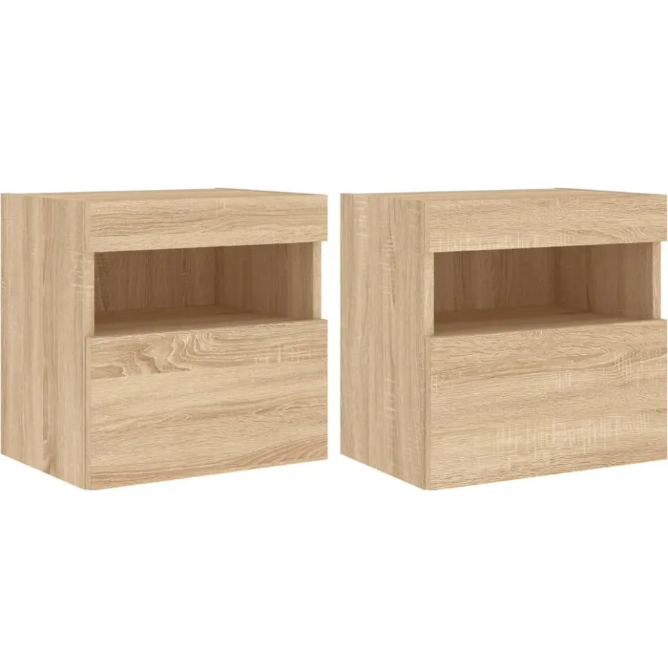 vidaXL Tv-wandmeubels met LED 2 st 40x30x40 cm sonoma eikenkleurig Bruin