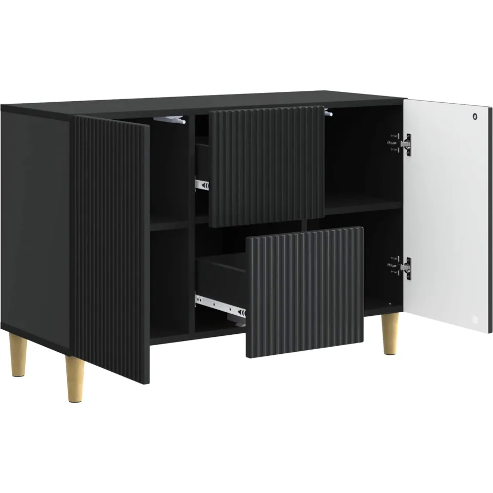 vidaXL Dressoir Zwart 89 x 34,5 x 60 cm Bewerkt hout, foto 3