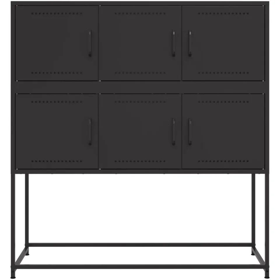 vidaXL Dressoir 100,5x39x107 cm staal zwart, foto 4