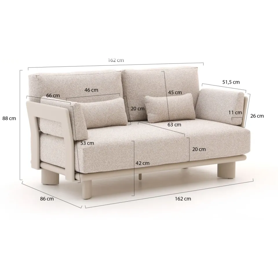 Bellagio tuinmeubelen Bellagio Battuello hoek loungeset 4-delig Taupe