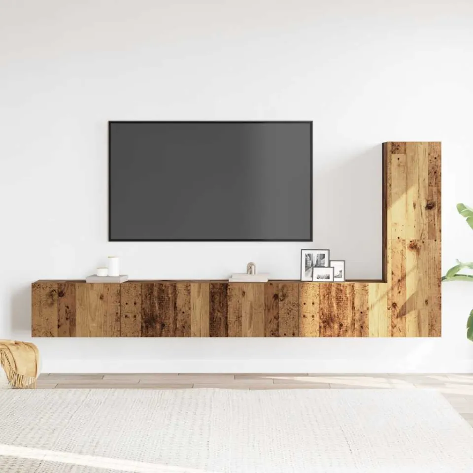 vidaXL 3-delig Tv-meubelset wandmontage bewerkt hout oud houtkleurig bruin, foto 2