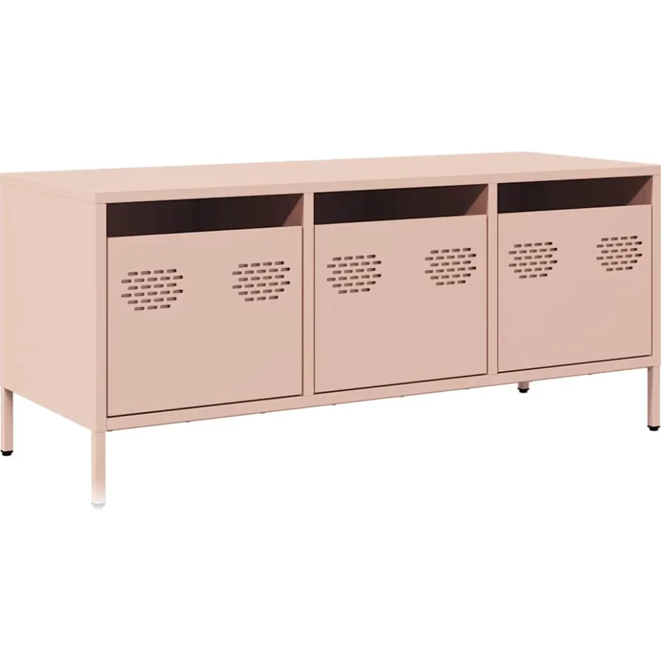 vidaXL Tv-meubel 101,5x39x43,5 cm koudgewalst staal roze, foto 3