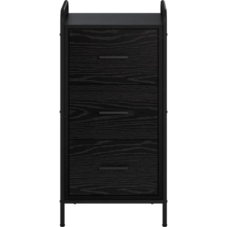 vidaXL Dressoir Zwart eiken 97 x 33 x 81 cm Bewerkt hout, foto 4