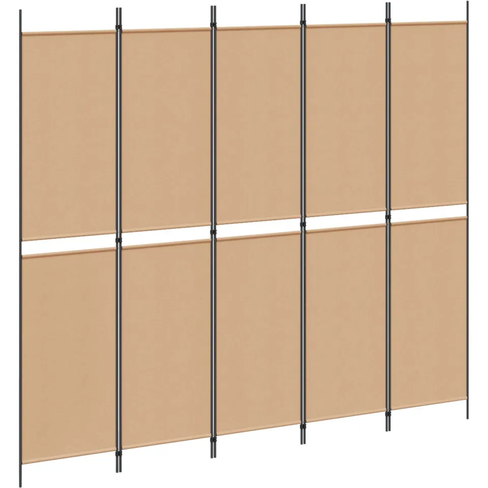 vidaXL 5-Panel Room Divider Beige 250 x 220 cm Stof, foto 5