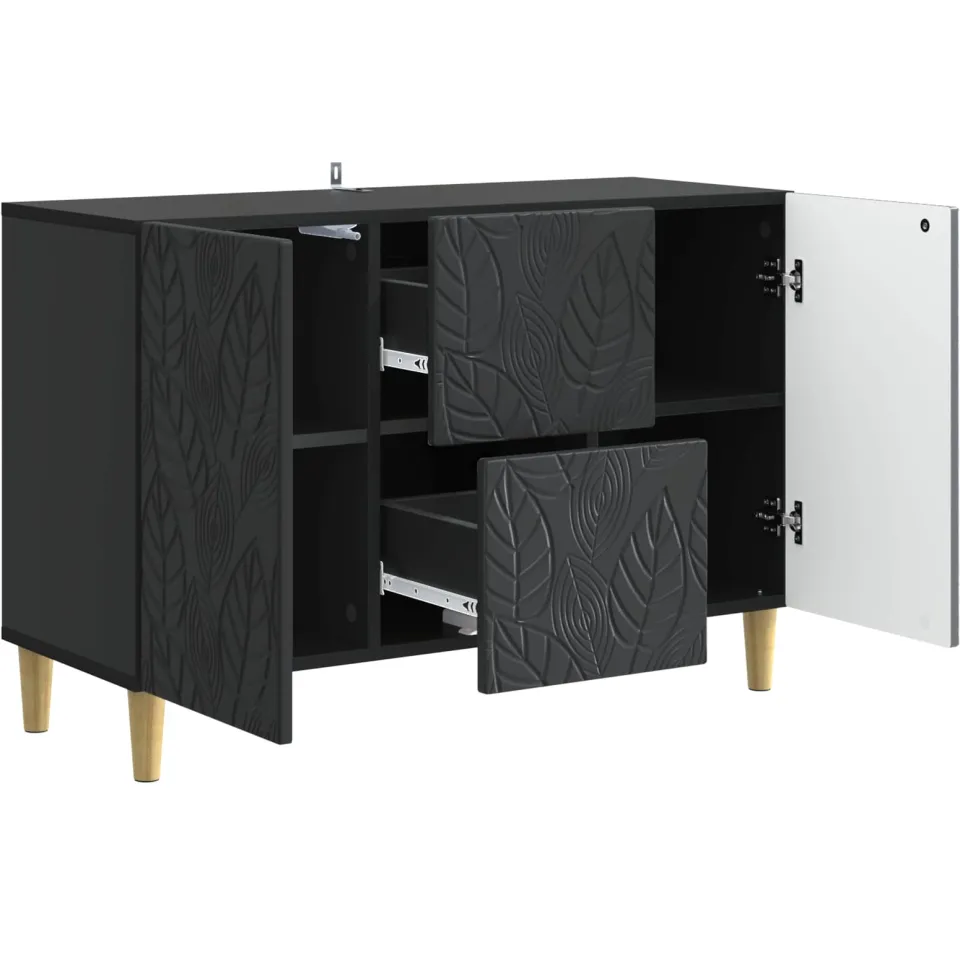 vidaXL Dressoir Zwart 89 x 34,5 x 60 cm Bewerkt hout, foto 4