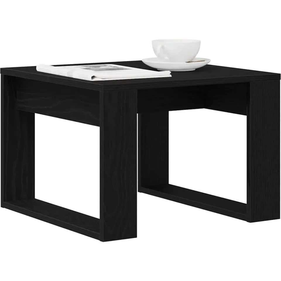 vidaXL Salontafel Zwart Eiken 50 x 50 x 35 cm Bewerkt hout