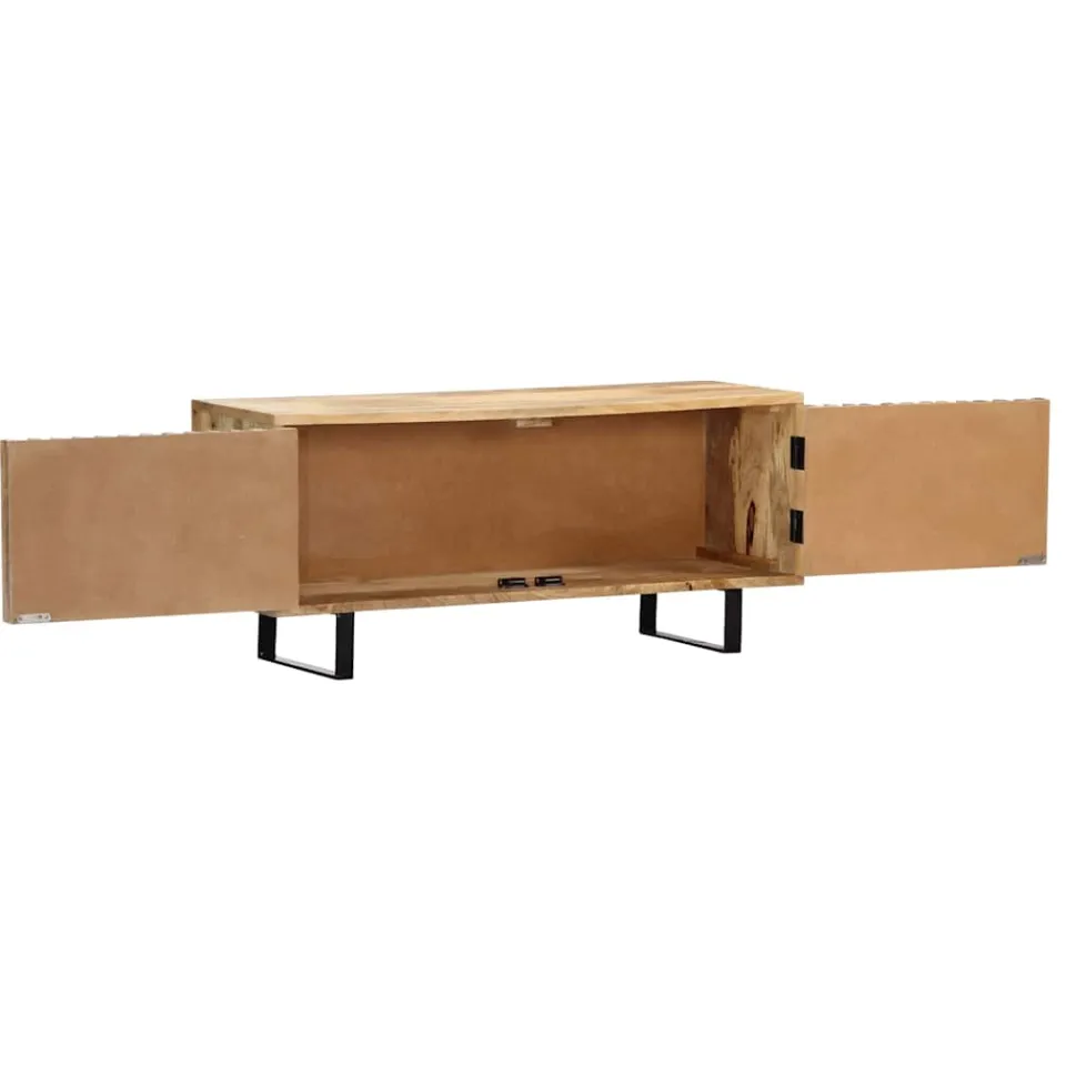vidaXL Tv-meubel 90x30x40 cm massief mangohout bruin, foto 4
