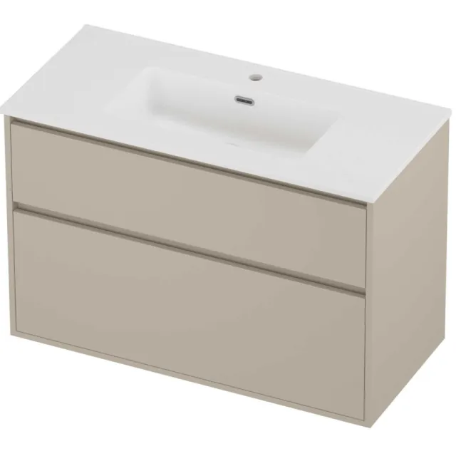 Proline Tribute Badmeubelset Porselein Elegant 1 Gat 100x46x67 cm Mat White Soft Linen Beige