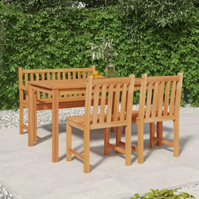 vidaXL 4-delige Tuinset massief teakhout bruin, foto 2