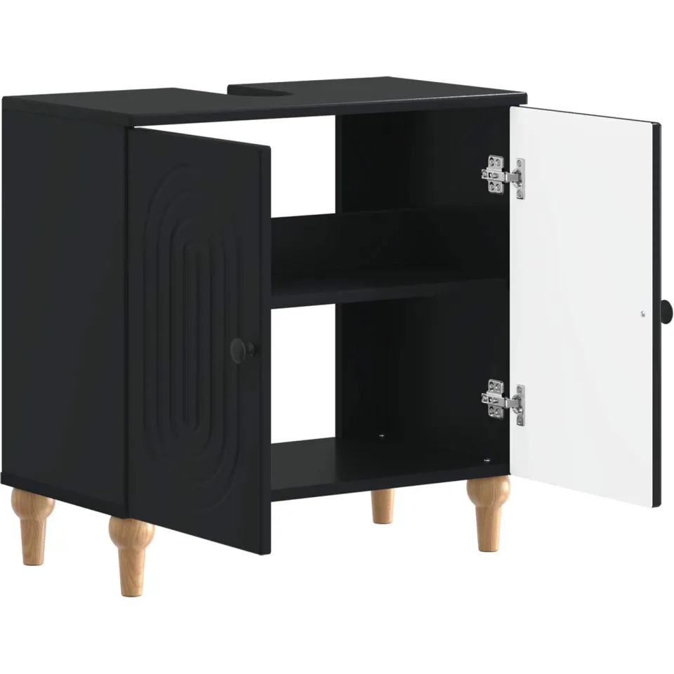 vidaXL Badkamer wastafelkast ALKMAAR Zwart 59,5 x 31,5 x 59 cm