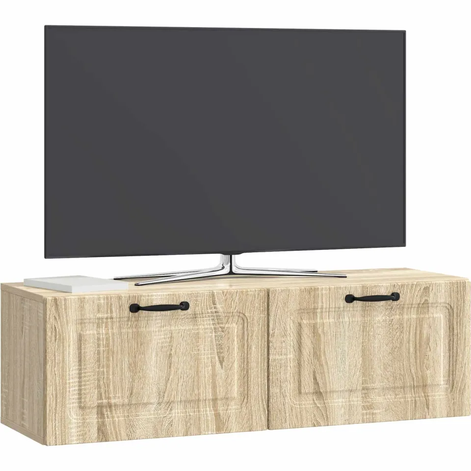 vidaXL Wandbeugel TV-kast Sonoma Eiken 98 x 31 x 30 cm Bewerkt hout Bruin