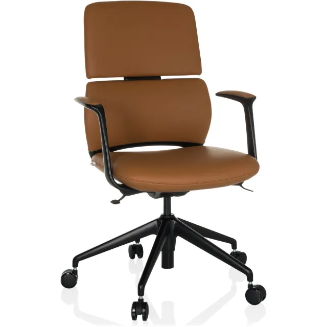 hjh office Directiestoel / bureaustoel ATMOS DESIGNER leder camel hjh OFFICE Kameel