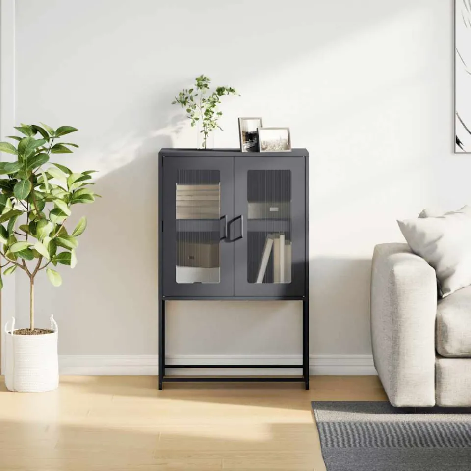 vidaXL Hoge kast 68x39x107 cm staal antracietkleurig, foto 3