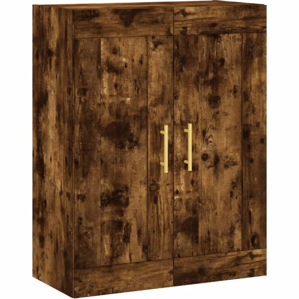 vidaXL Wandkast 69,5x34x90 cm bewerkt hout gerookt eikenkleurig Bruin