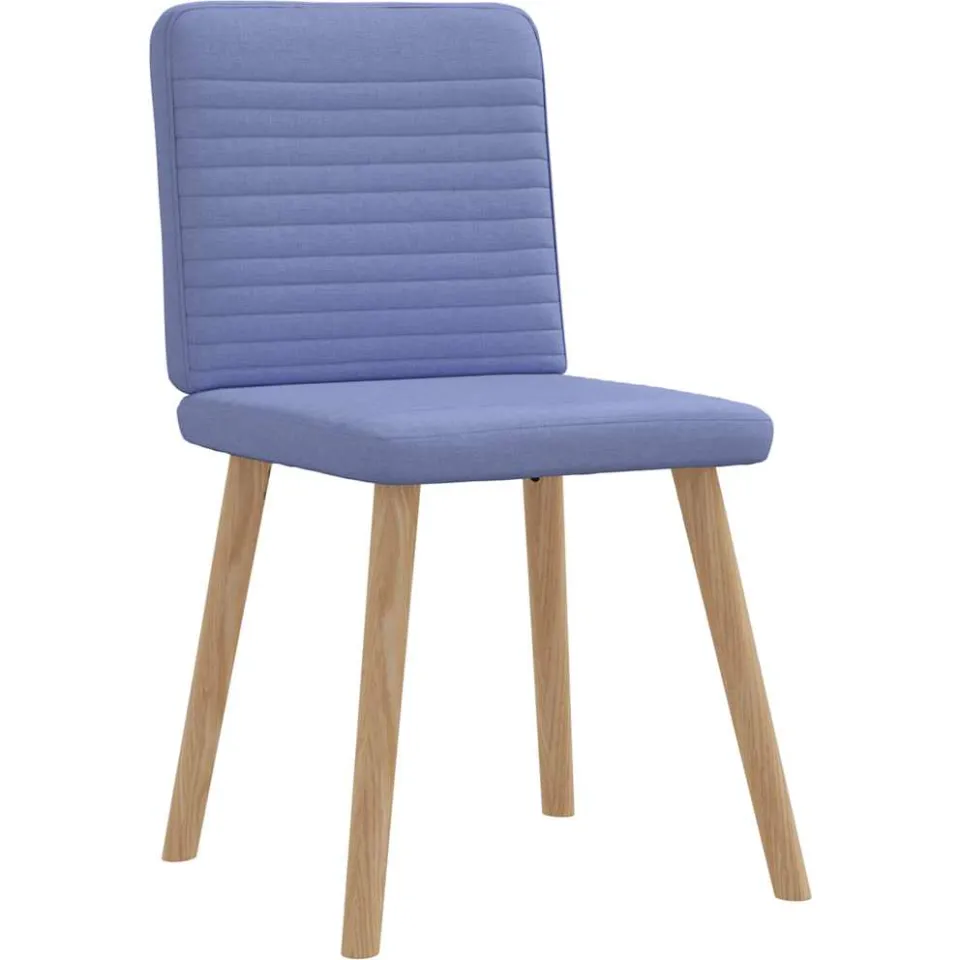 vidaXL Eetkamerstoelen 4 st stof jeansblauw