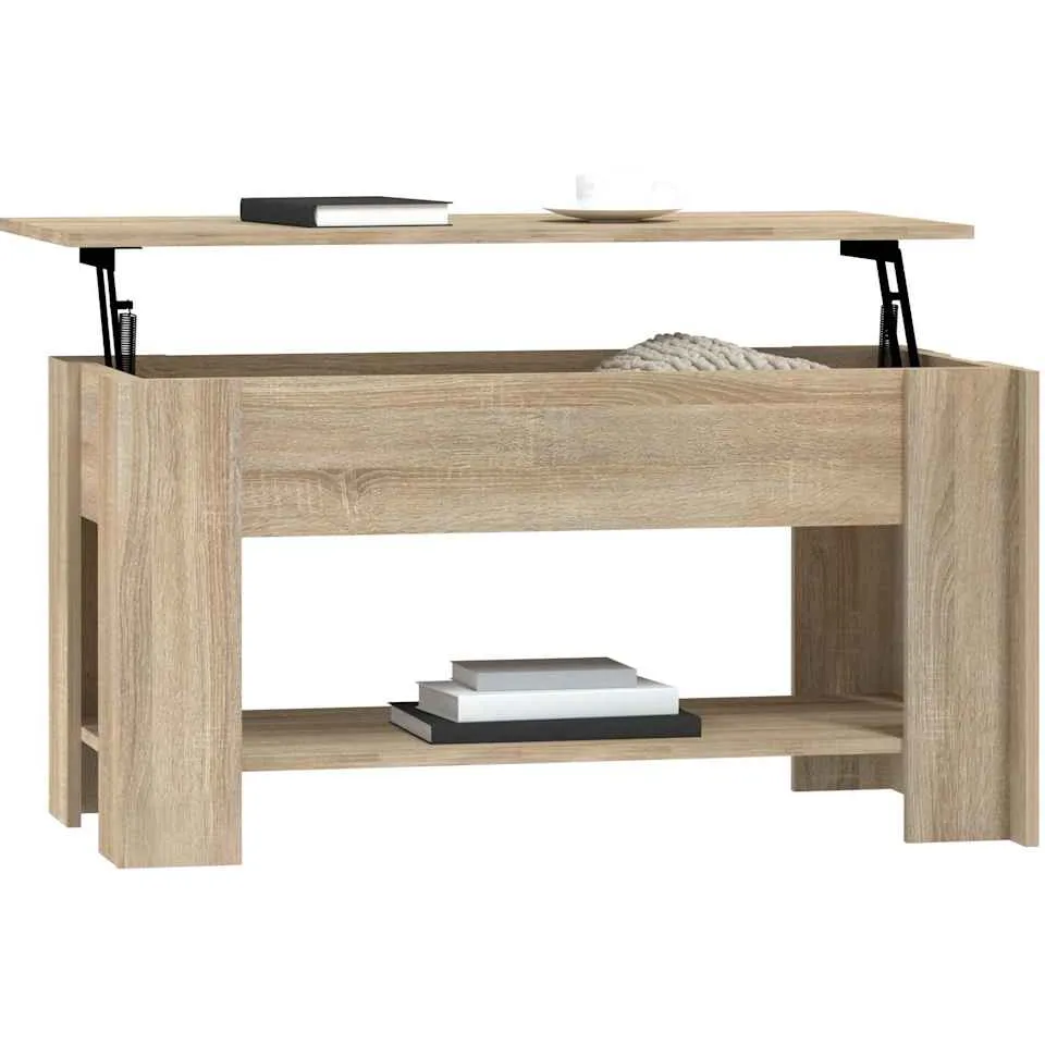 vidaXL Salontafel 101x49x52 cm bewerkt hout sonoma eikenkleurig, foto 2