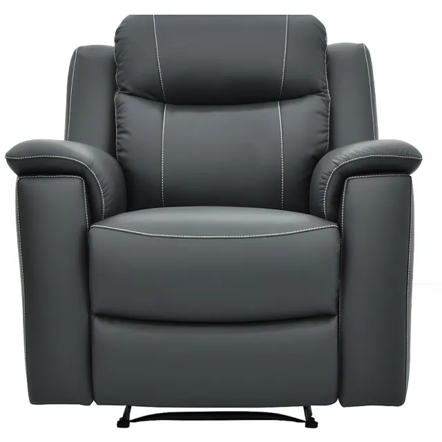 Vente-unique Relaxfauteuil EVASION van leer - grijs Antracietgrijs