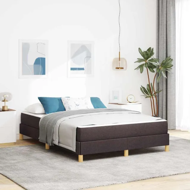 vidaXL Boxspringbed met matras Donkerbruin 160 x 200 cm Stof