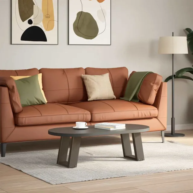 vidaXL Salontafelpoten 2 st U-vormig 30x(30-31) cm staal naturel Bruin