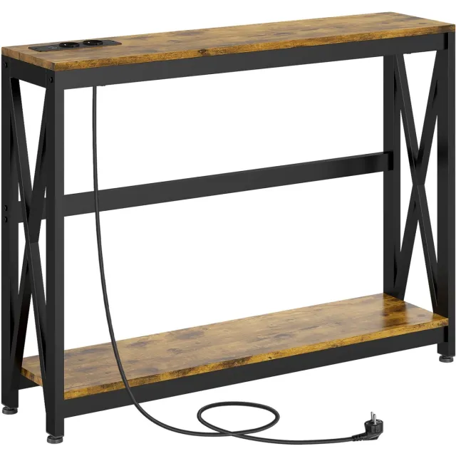 Homcom Consoletafel-Spaanplaat-100x24x75cm-Bruin