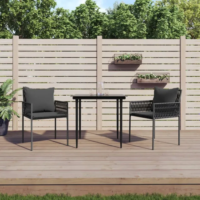 vidaXL 3-delige Tuinset met kussens poly rattan en staal, foto 2
