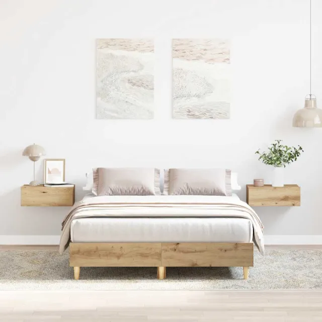 vidaXL Bedframe zonder matras spaanplaat artisanaal eikenkleurig Bruin
