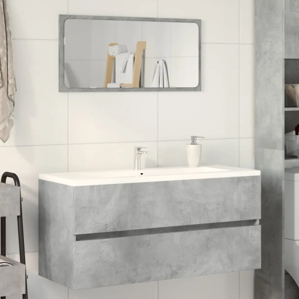 vidaXL Wastafelkast 100x38,5x45 cm spaanplaat betongrijs grijs, foto 2