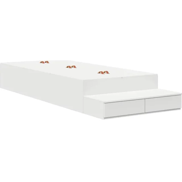 vidaXL Opbergbedframe met lade met opslag Wit 80 cm Bewerkt hout