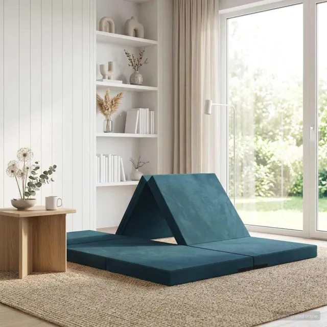 vidaXL Vouwbare Bankbed 70 x 67 x 48 cm Blauw