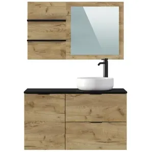 T-bath Badmeubelset Orly 100cm Eiken Zwart
