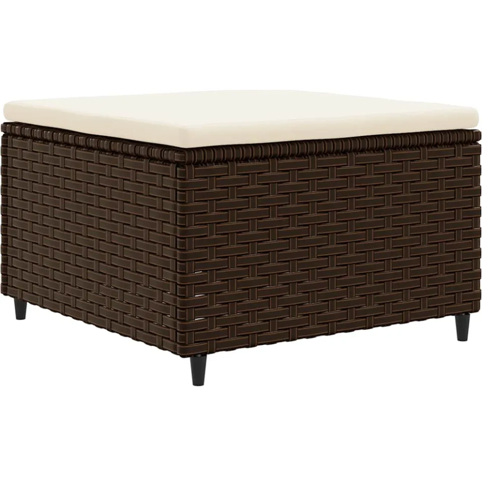 vidaXL 5-delige Loungeset met kussens poly rattan bruin, foto 4