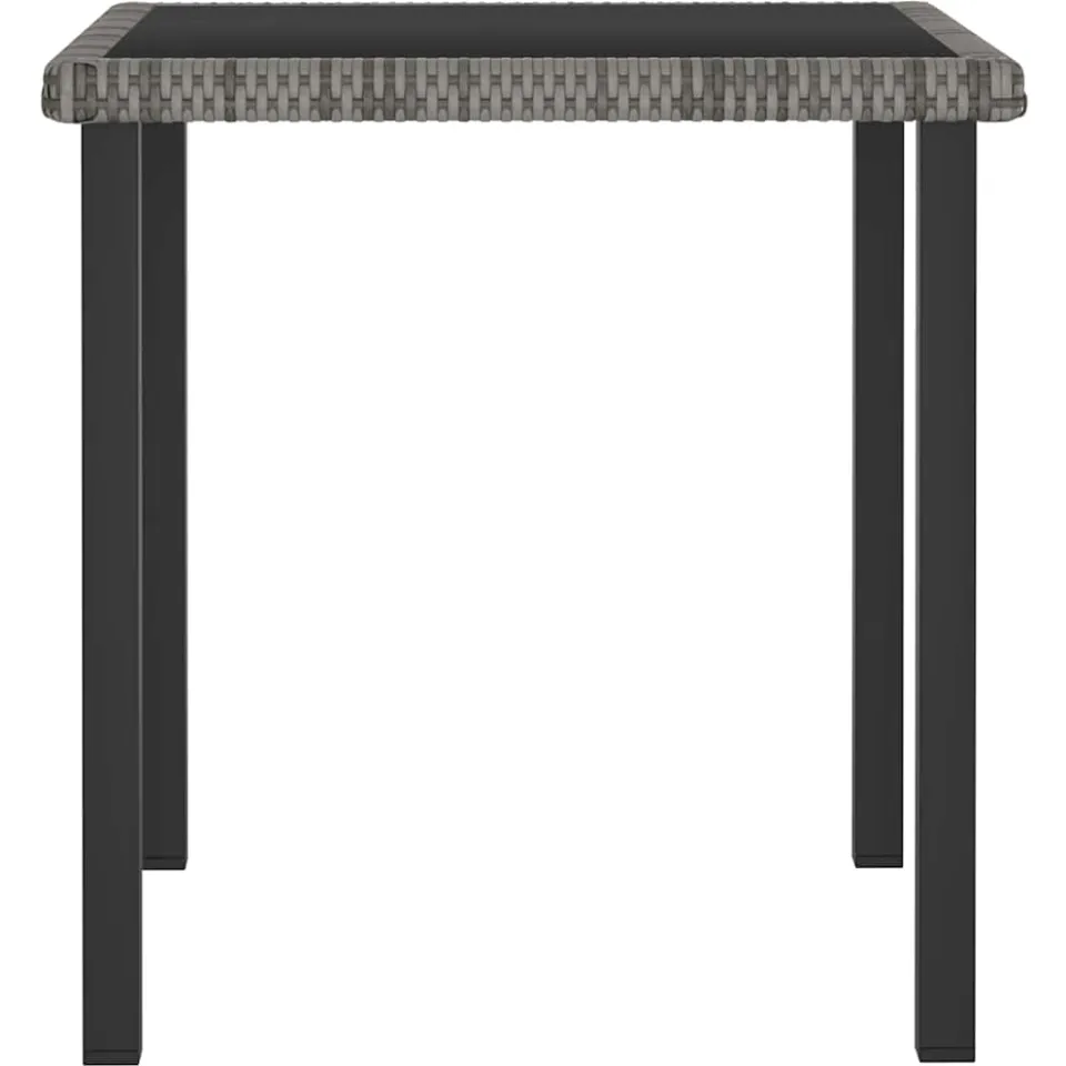 vidaXL Tuintafel 70x70x73 cm poly rattan grijs
