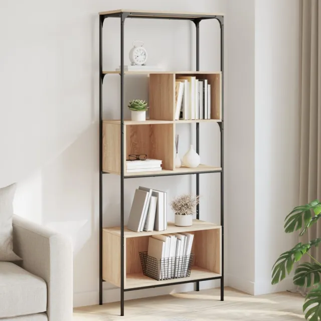 vidaXL Boekenkast 5-laags 76x33x188,5 cm bewerkt hout sonoma eiken, foto 2