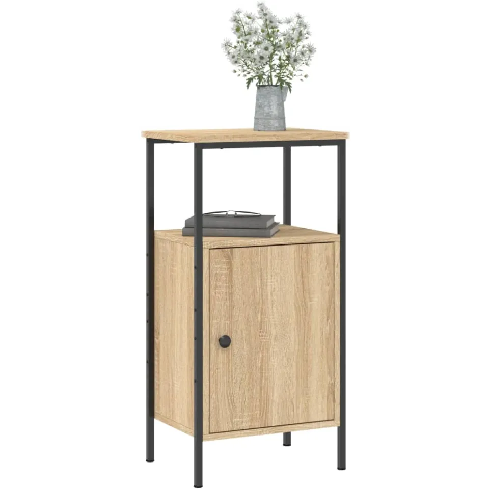 vidaXL Nachtkastjes 2 st 41x31x80 cm sonoma eikenkleurig Bruin
