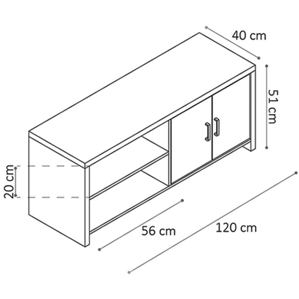 tv-meubel Abel beton-wit, foto 3