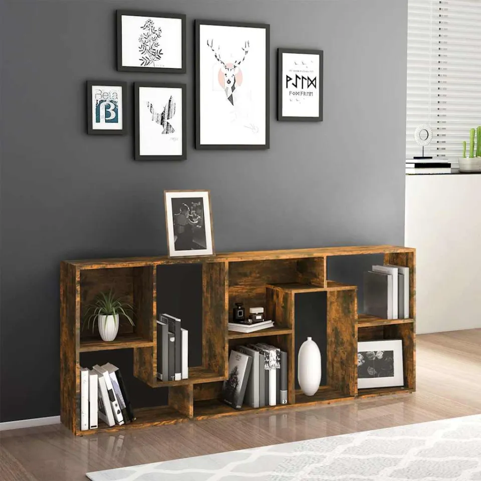 vidaXL Boekenkast 67x24x161 cm bewerkt hout gerookt eikenkleurig, foto 3