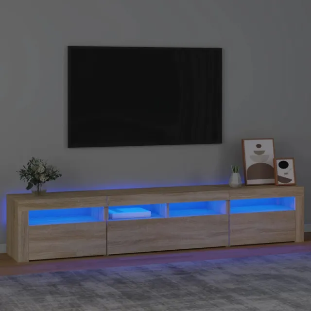 vidaXL Tv-meubel met LED-verlichting 210x35x40 cm sonoma eikenkleurig Bruin