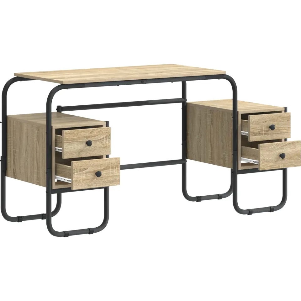 vidaXL Bureau met opbergruimte Sonoma Eiken 145 x 50 x 75 cm Bruin