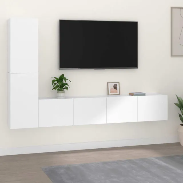 vidaXL 4-delige Tv-meubelset bewerkt hout wit, foto 2