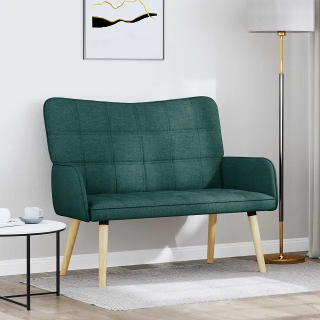 vidaXL 2-Zits Sofa Donkergroen 115 x 61 x 87 cm Stof